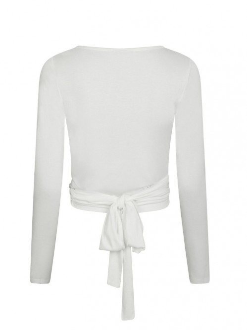 Nia jersey wrap blouse white S