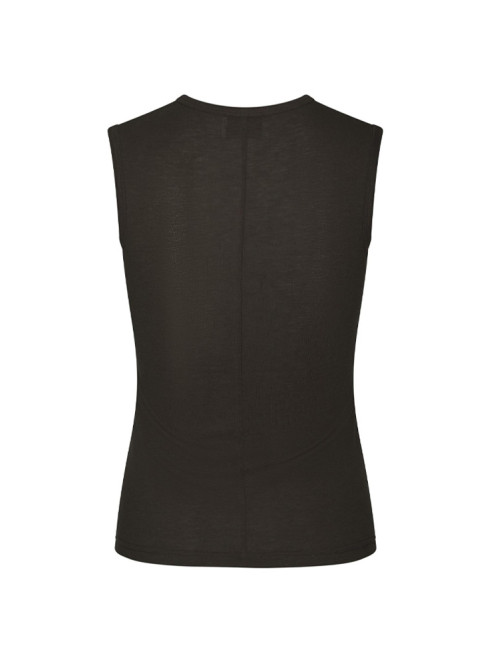 Nimbi fine rib top dark brown 