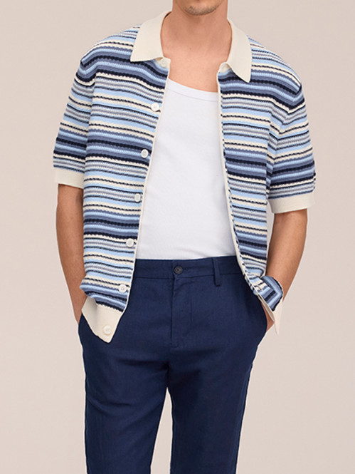 Nolan polo cardigan navy multi 