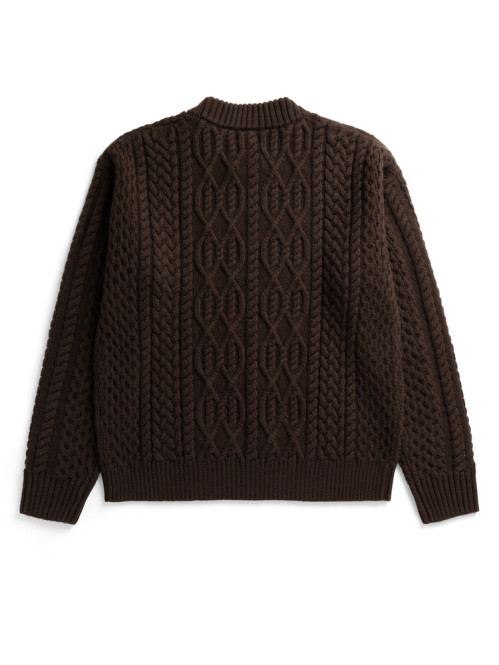 Nordhavn aran crewneck sweater brown 