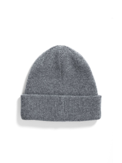 Merino lambswool beanie grey mel OS