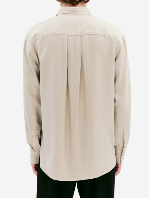 Ossian garment dyed tencel shirt sandgrey 