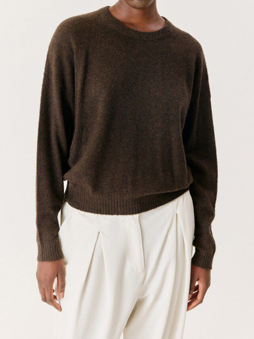 Oui 18a pullover choco chine 
