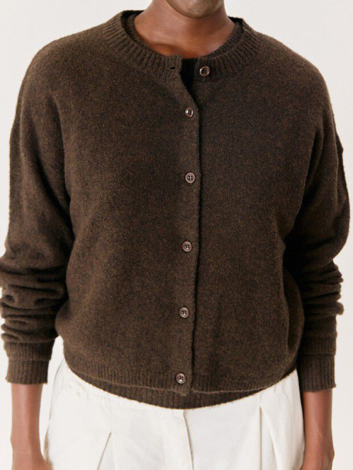 Oui 19a cardigan choco chine 