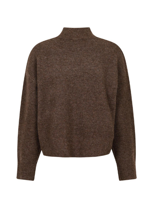 Paulina knit blouse brown melange 