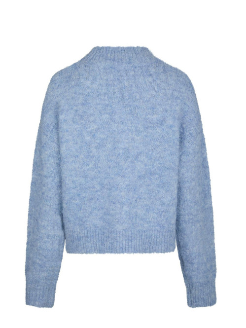 Paulina fluffy knit blouse dusty blue 