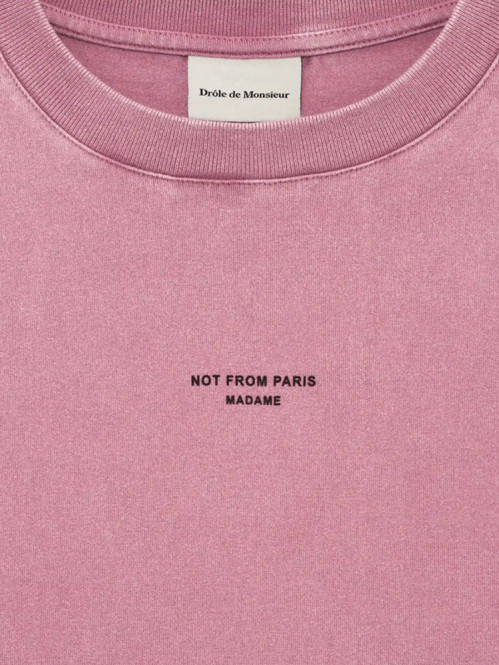 Classic slogan t-shirt dk pink 