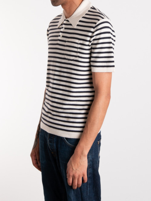 Poloshirt elito ecru dk nay 