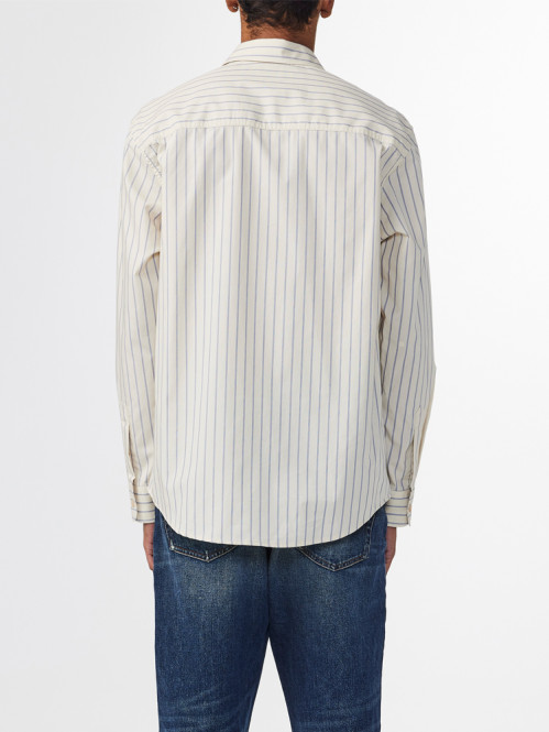 Quinsy supima cotton shirt khaki stripe 
