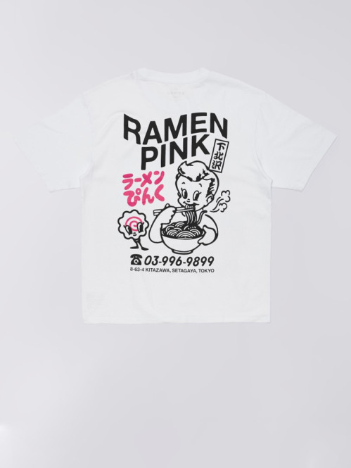 Ramen pink t-shirt white 