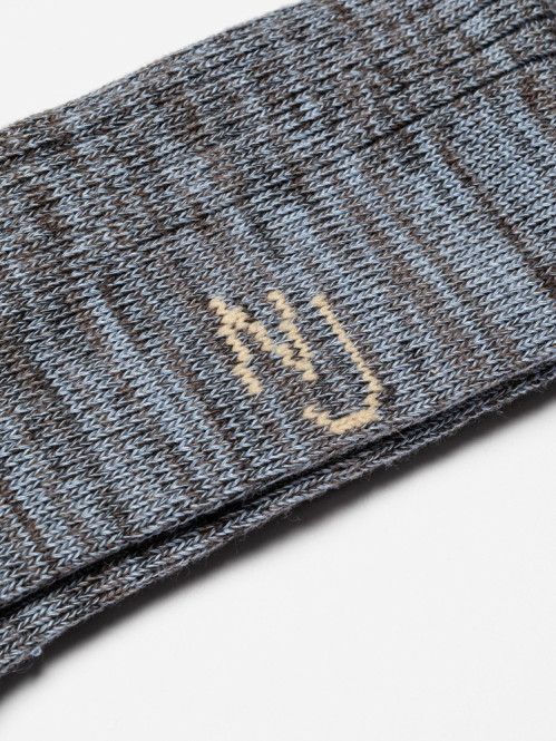 Rasmusson mens rib socks blue mel 