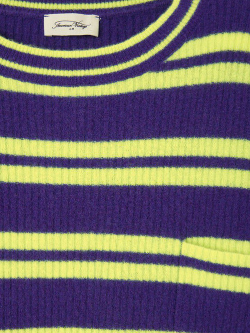 Rax 18g pullover violet/jaune 