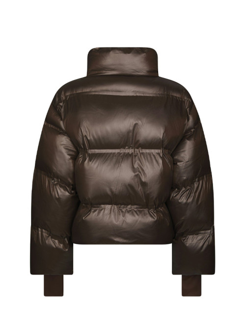 Rhea shiny puffer jacket chocolate brown 
