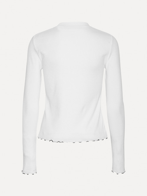 Rib longsleeve top bright wht 