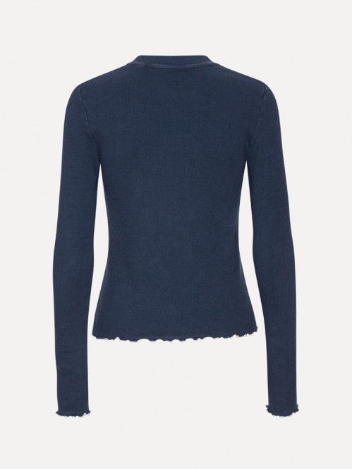Rib longsleeve top navy blaze 