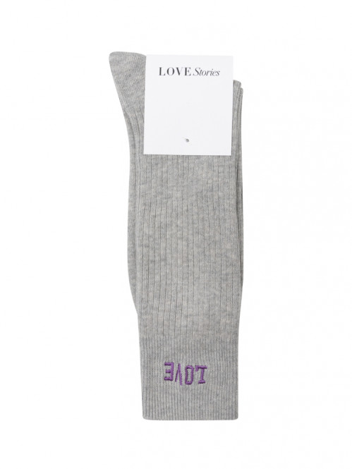 Rib socks grey 