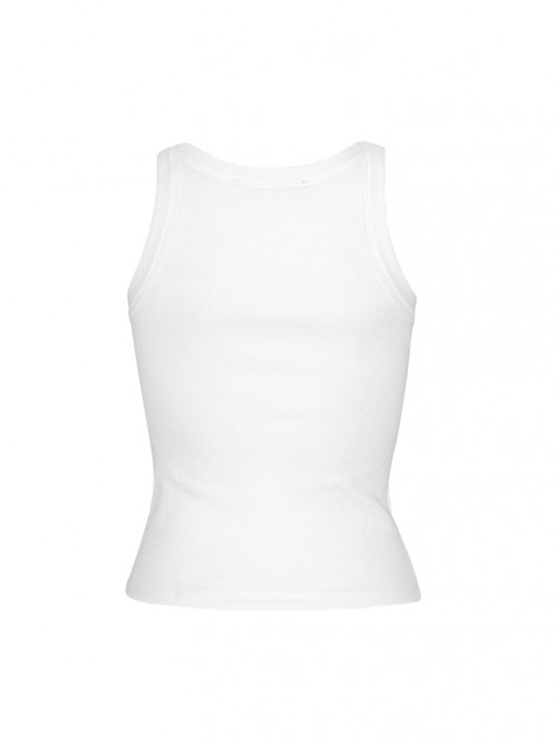 Ribbed cropped tank top bright white 