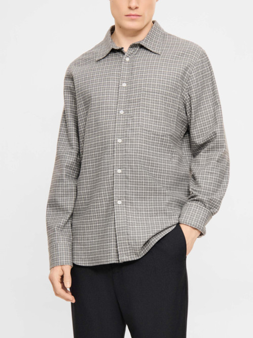 Rodrik shirt dk grey check 