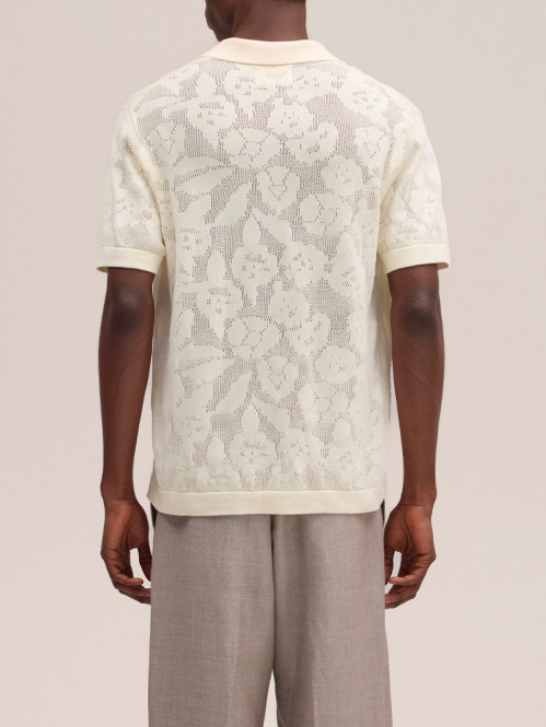 Ryan flower polo ivory 