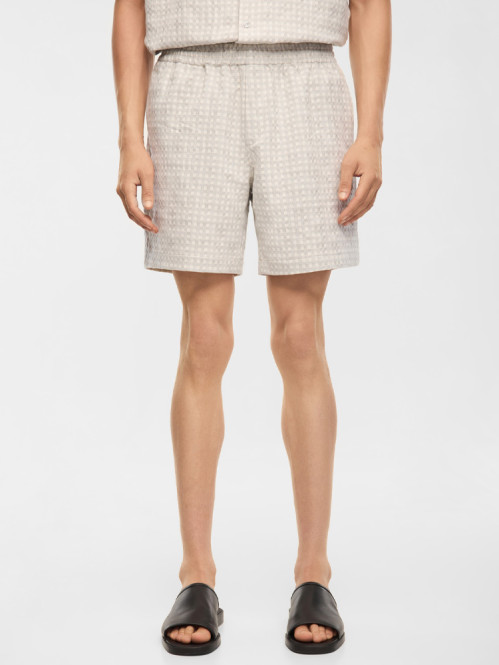 Ryan short lt grey check 