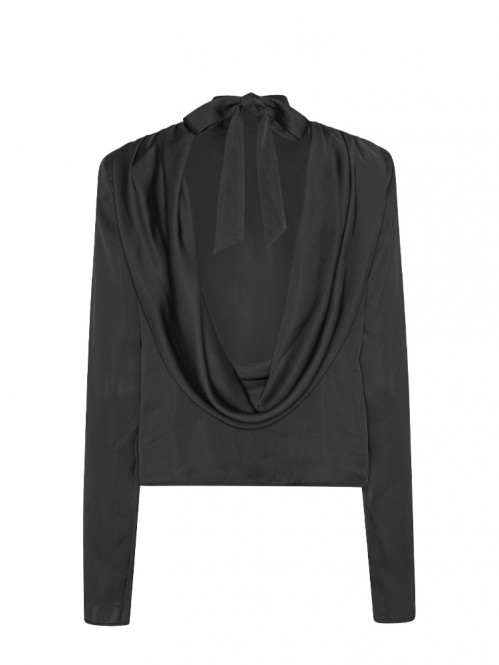 Satin drapy back top 