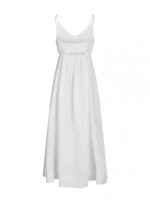 Savani long linen dress white 