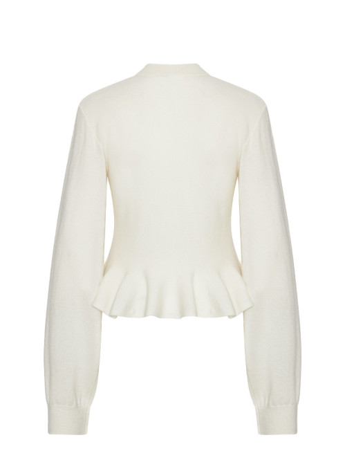 Sculptured knit cardigan egret S