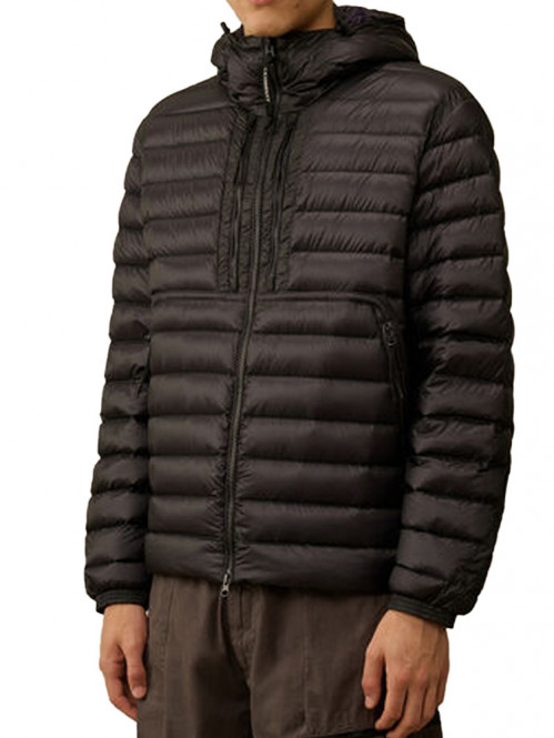 Shell goggle down jacket black 