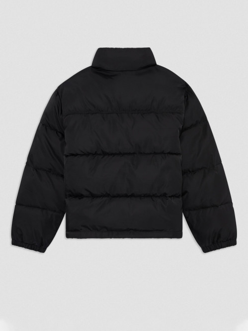 Slogan puffer jacket black 