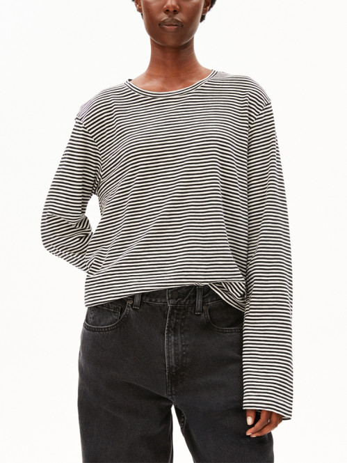Slub jersey stripe longsleeve black S