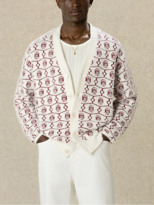 D mirror monogram knit cardigan off white 