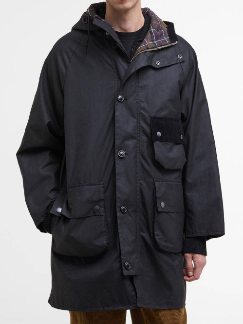 Solway trench wax coat black 