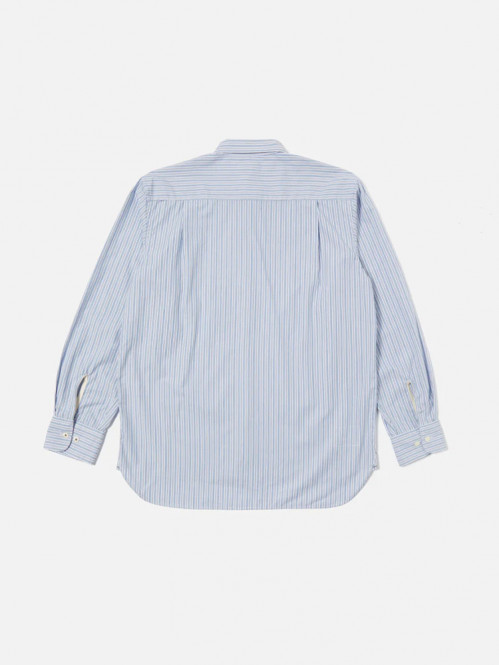 Square pocket shirt blue stripe 