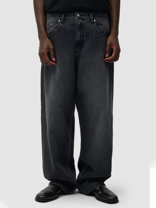 Fade wash baggy pants black 