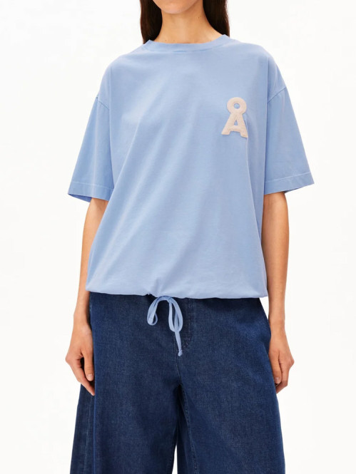 Drawstring t-shirt soft blue 