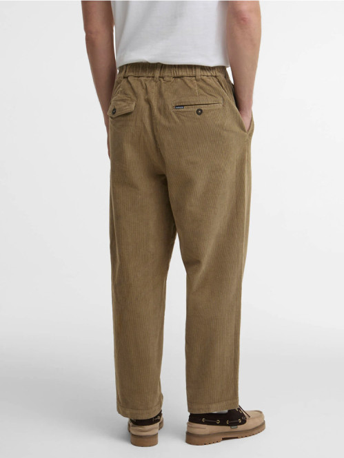 Barbour stretch cord relaxed trouser mushroom 