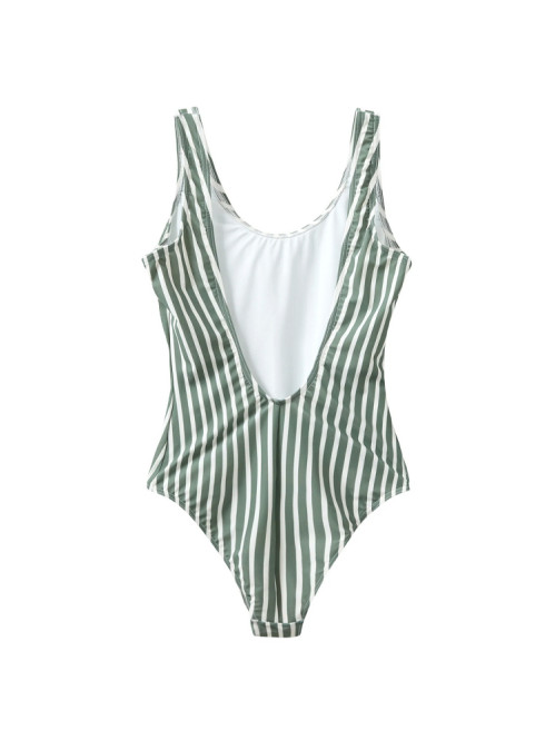 Stripe swimsuit army 