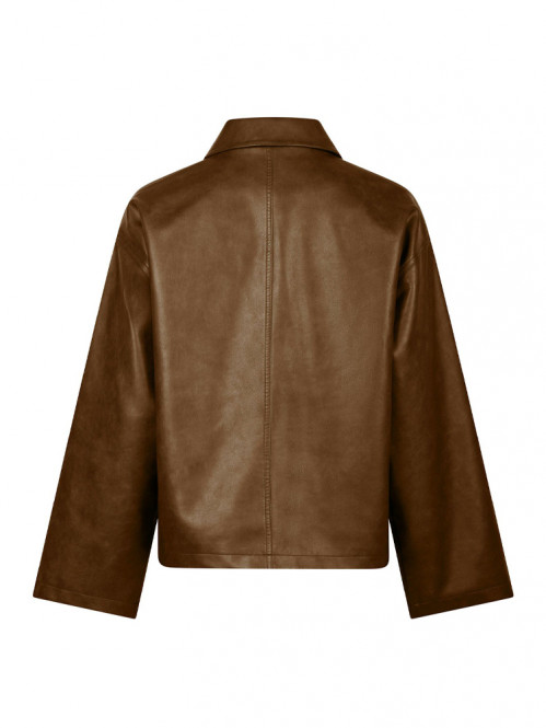 Titan faux leather jacket lt brown XS