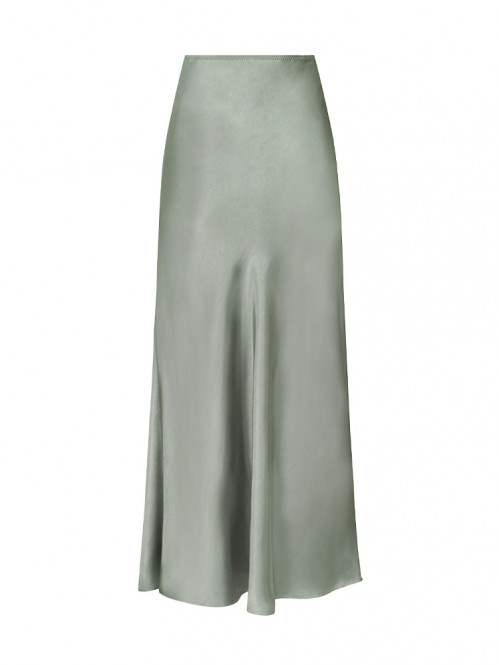 Vicky heavy sateen skirt smoke green 