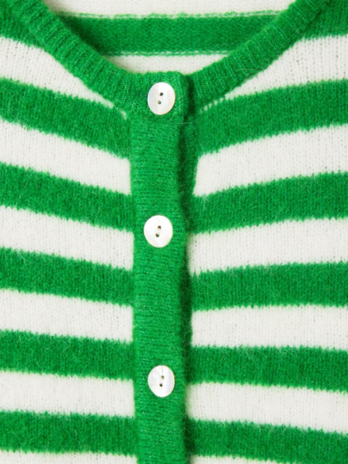 Vito 19e cardigan trefle raye 