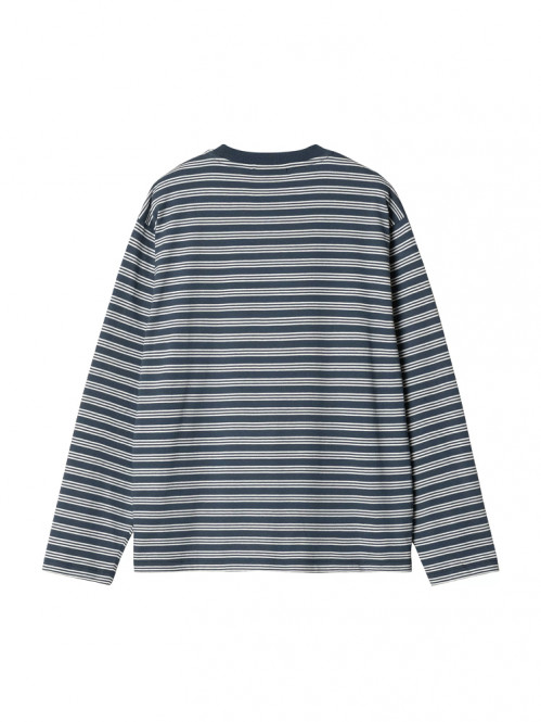 W ls sydney t-shirt stripe dusky blue S