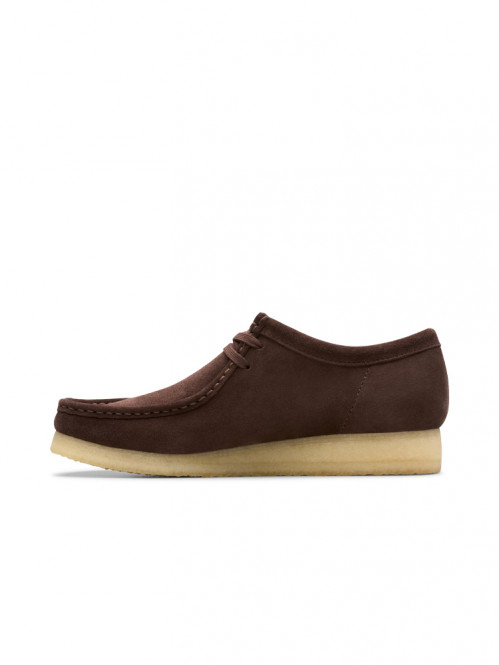Wallabee moccasin dk brown suede 