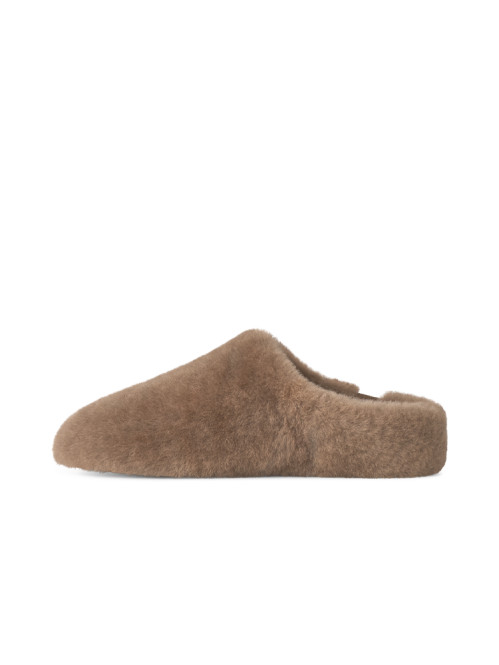 W elea fluffed slip on sandals light bronze 