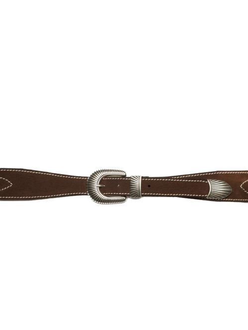 Western ranch suede belt toffee brown 