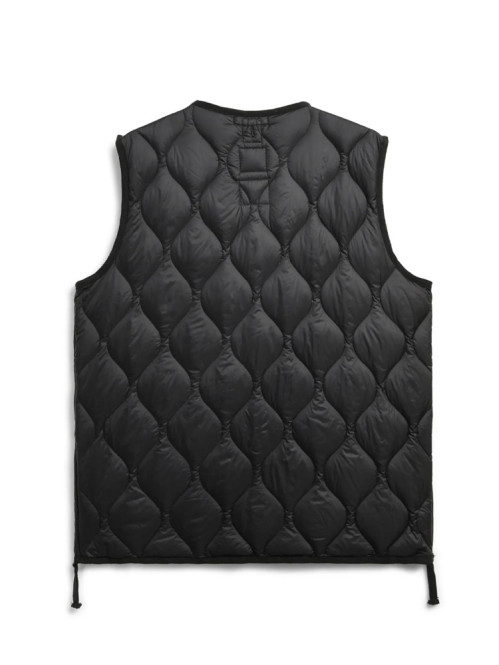 Military v neck w zip down vest black 