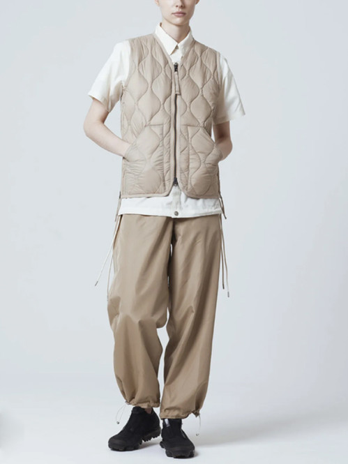 Military v neck w down vest g beige 