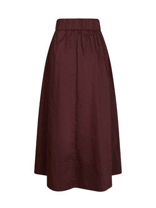 Yara long poplin skirt burgundy 