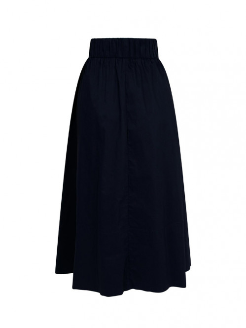 Yara long poplin skirt black 