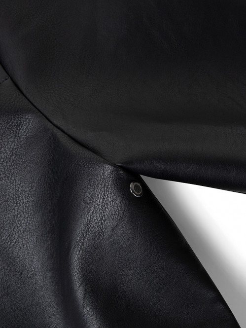 Zip up faux l jacket black 