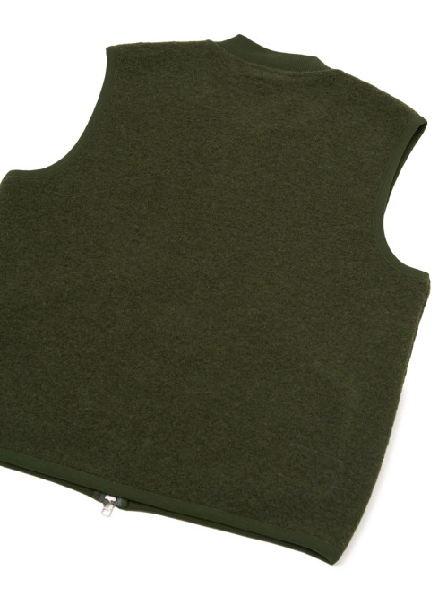 Zip waistcoat wool fleece olive 